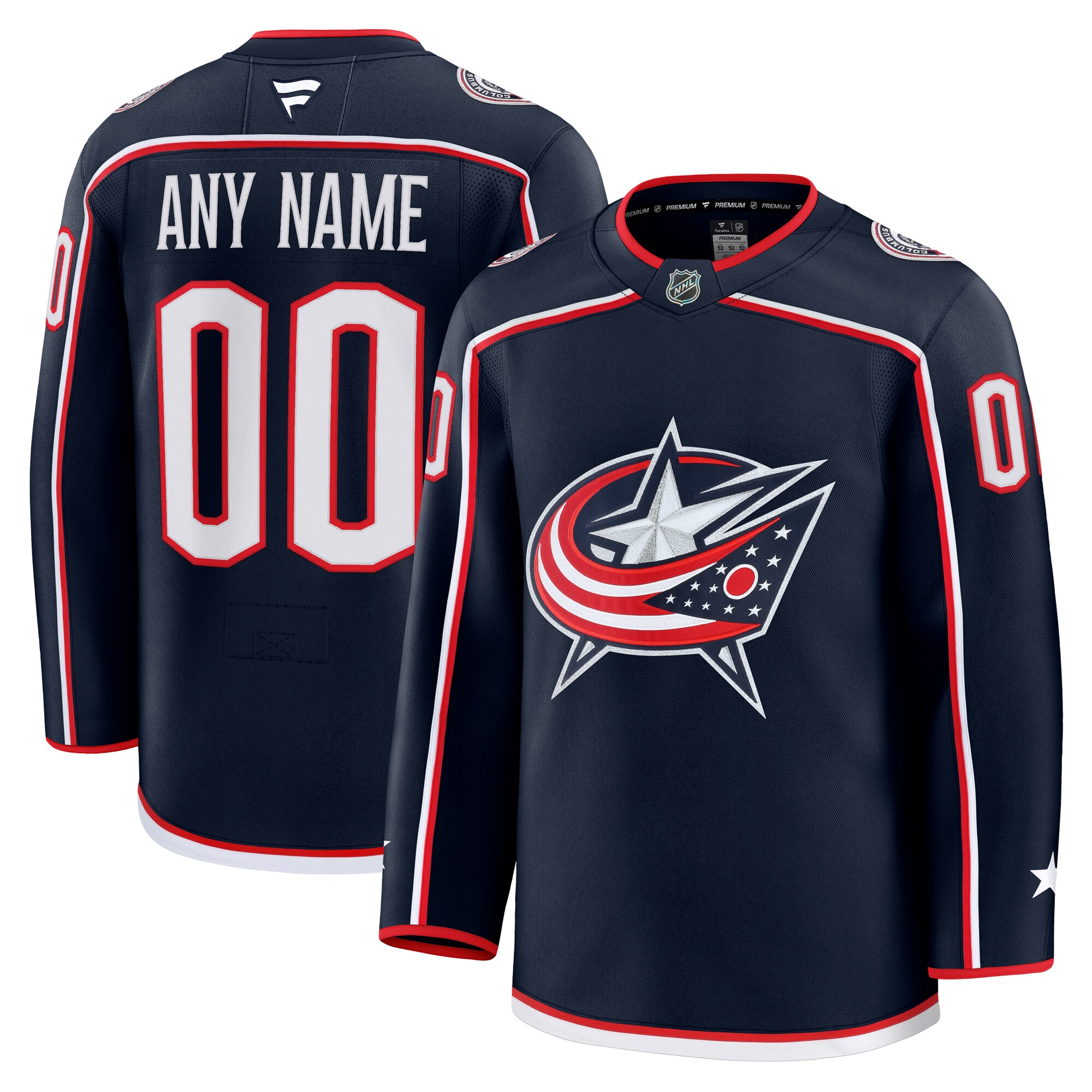 Men's Columbus Blue Jackets Navy Home Premium Custom Jersey - JS714 