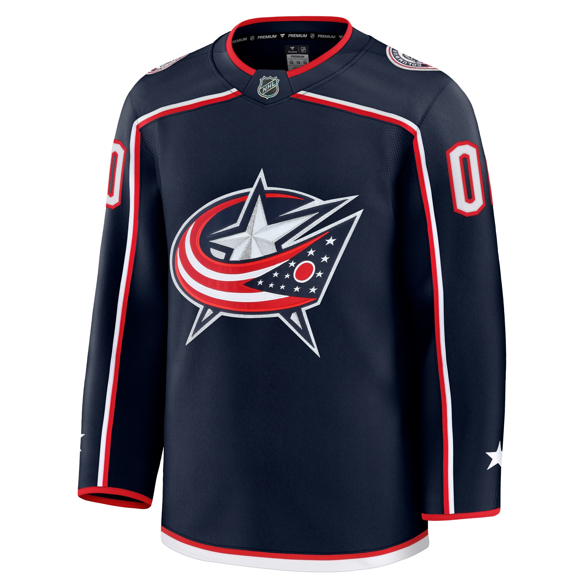 Alternative view of Men's Columbus Blue Jackets Navy Home Premium Custom Jersey - JS714 