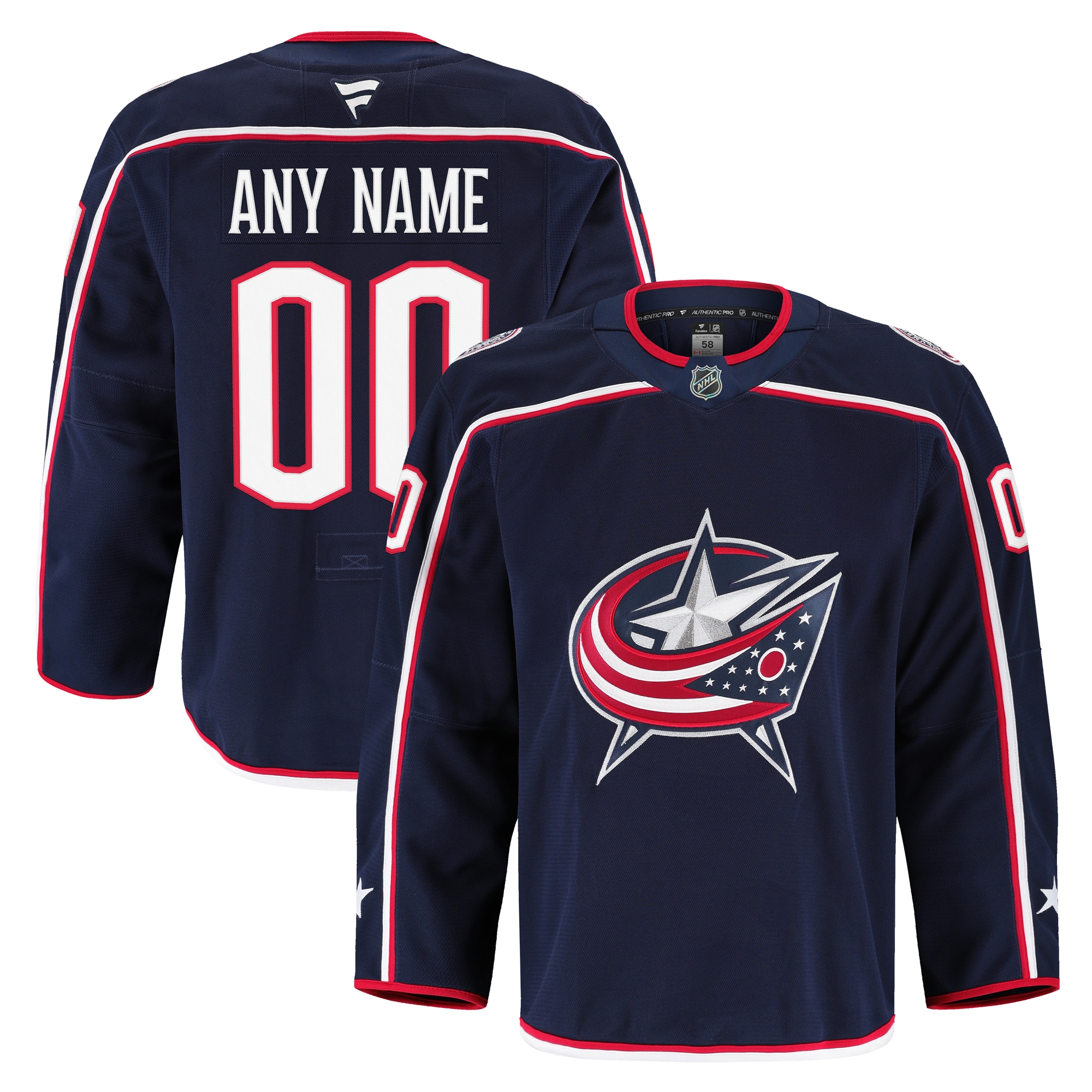 Men's Columbus Blue Jackets Navy Home Pro Custom Jersey - JS883 