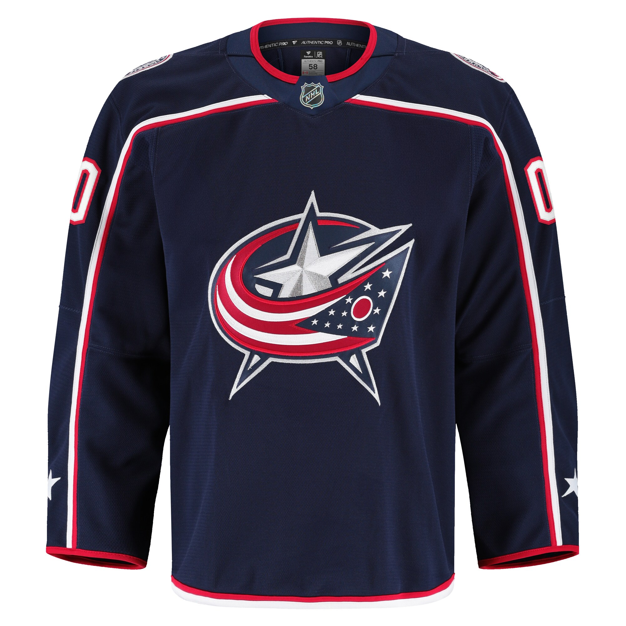 Alternative view of Men's Columbus Blue Jackets Navy Home Pro Custom Jersey - JS883 