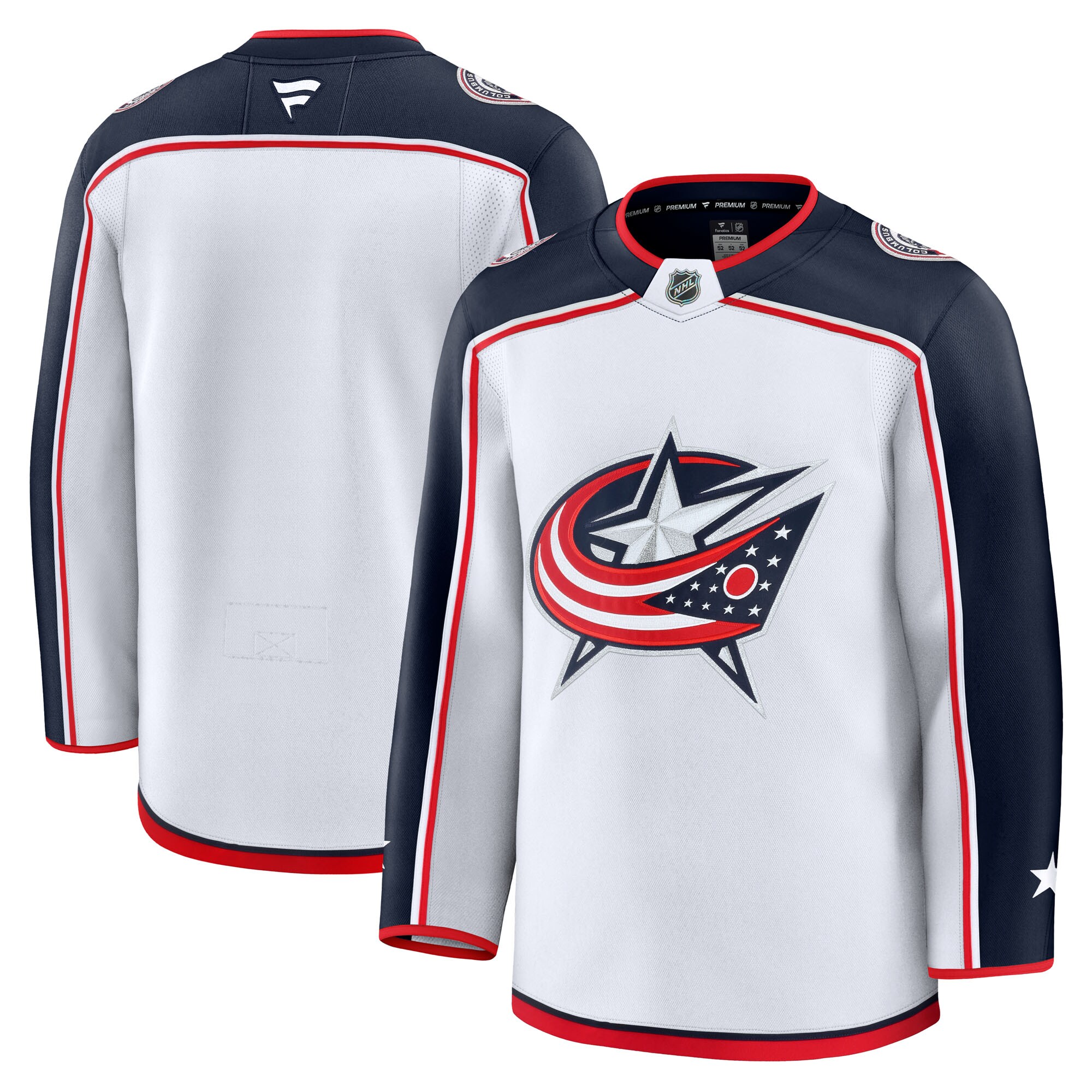 Men's Columbus Blue Jackets White Away Premium Jersey - JS538 