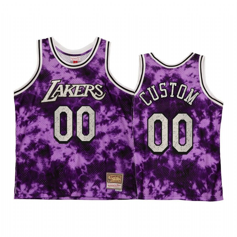 Men's Custom 00 Los Angeles Lakers Galaxy Constellation Jersey Purple - JS297 