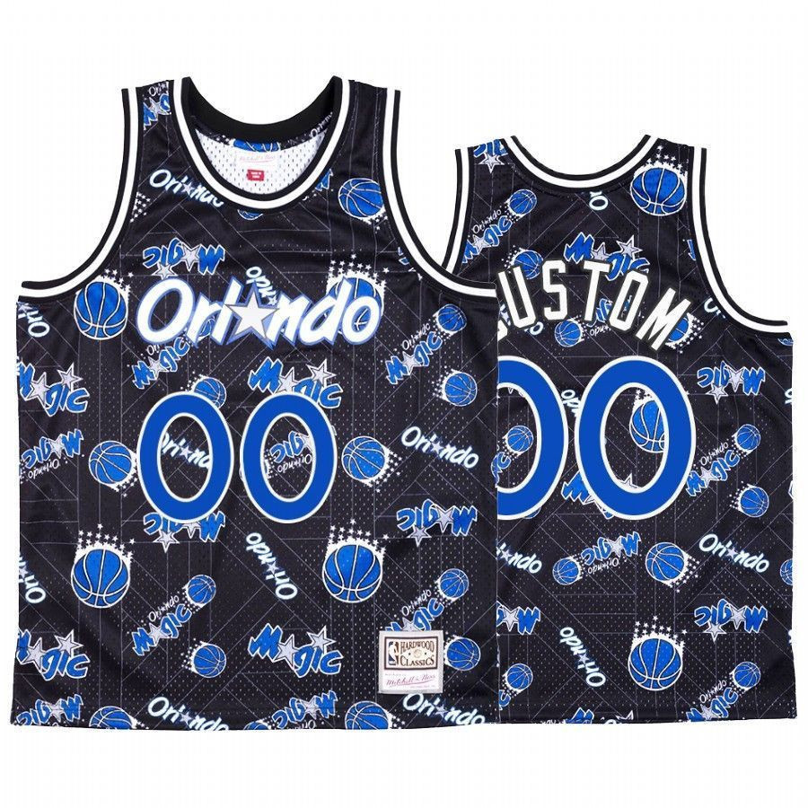 Men's Custom 00 Orlando Magic Blue Tear Up Pack Jersey - JS824 