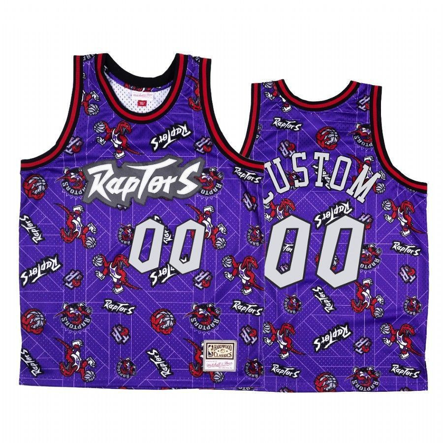 Men's Custom 00 Toronto Raptors Purple Tear Up Pack Jersey - JS358 