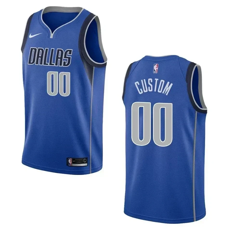 Men's Dallas Mavericks 00 Custom Icon Swingman Jersey - Blue - JS223 
