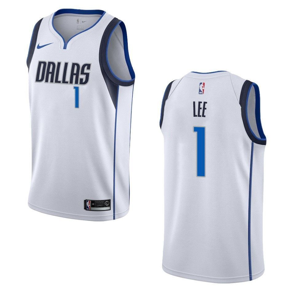 Men's Dallas Mavericks 1 Courtney Lee Association Swingman Jersey - White - JS393 
