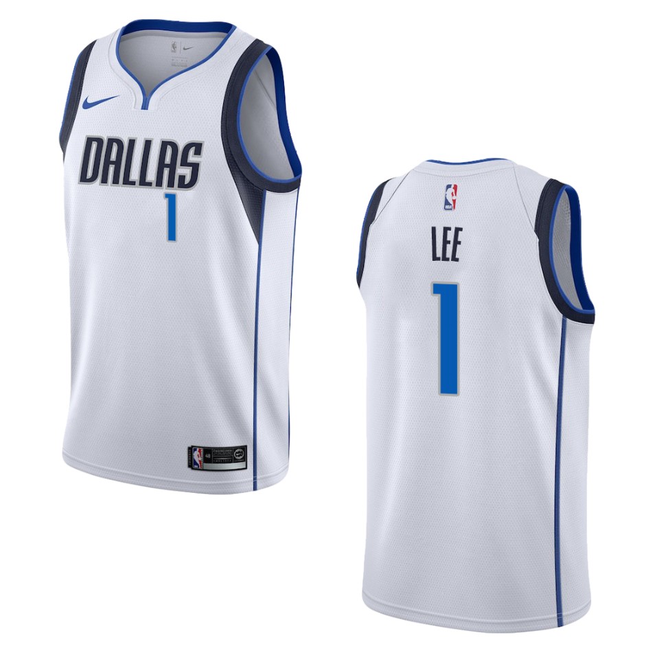 Men's Dallas Mavericks #1 Courtney Lee Association Swingman Jersey - White