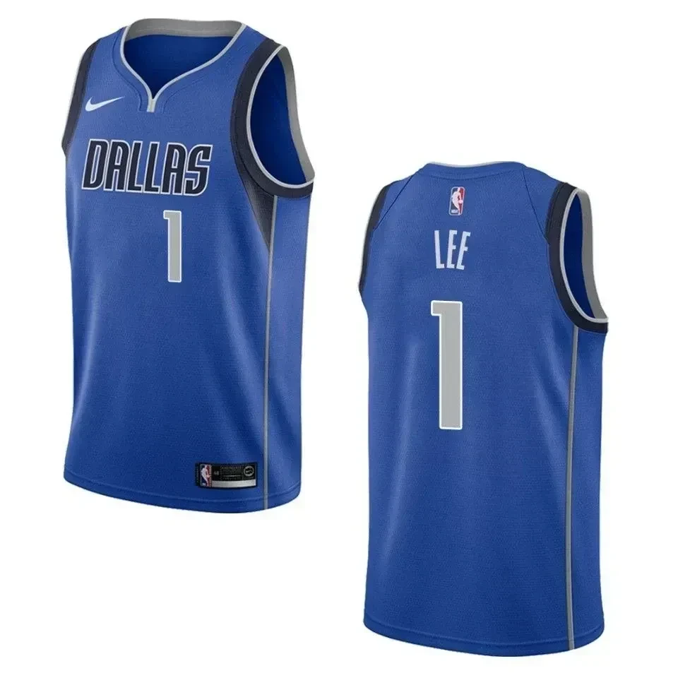 Men's Dallas Mavericks 1 Courtney Lee Icon Swingman Jersey - Blue - JS398 