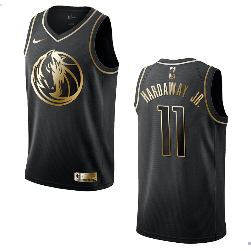 Men’s Dallas Mavericks #11 Tim Hardaway Jr. Golden Edition Jersey – Black