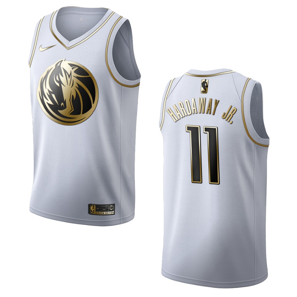 Men’s Dallas Mavericks #11 Tim Hardaway Jr. Golden Edition Jersey – White
