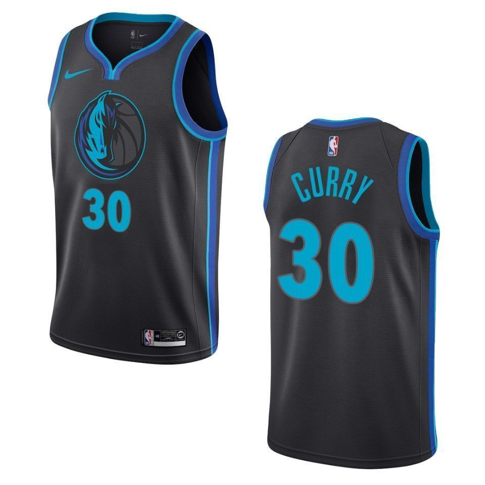 Men's Dallas Mavericks 30 Seth Curry City Swingman Jersey - Black - JS347 