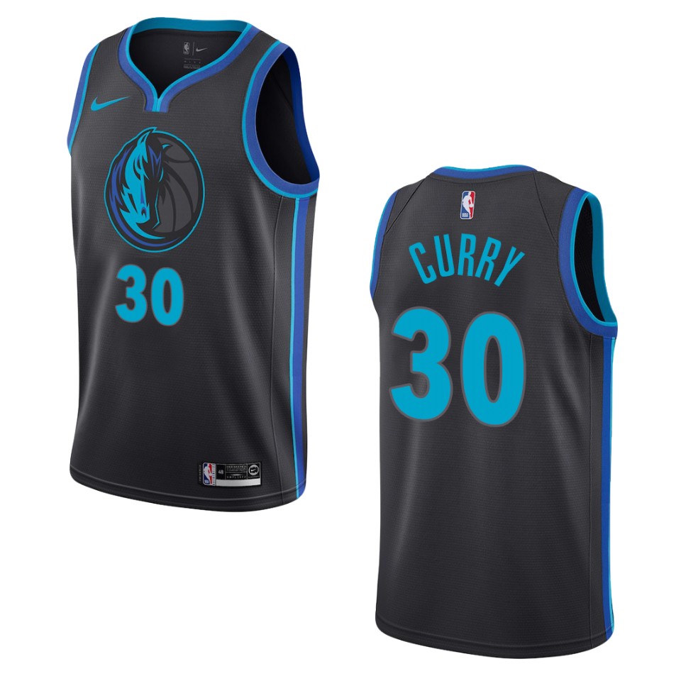 Men's Dallas Mavericks #30 Seth Curry City Swingman Jersey - Black