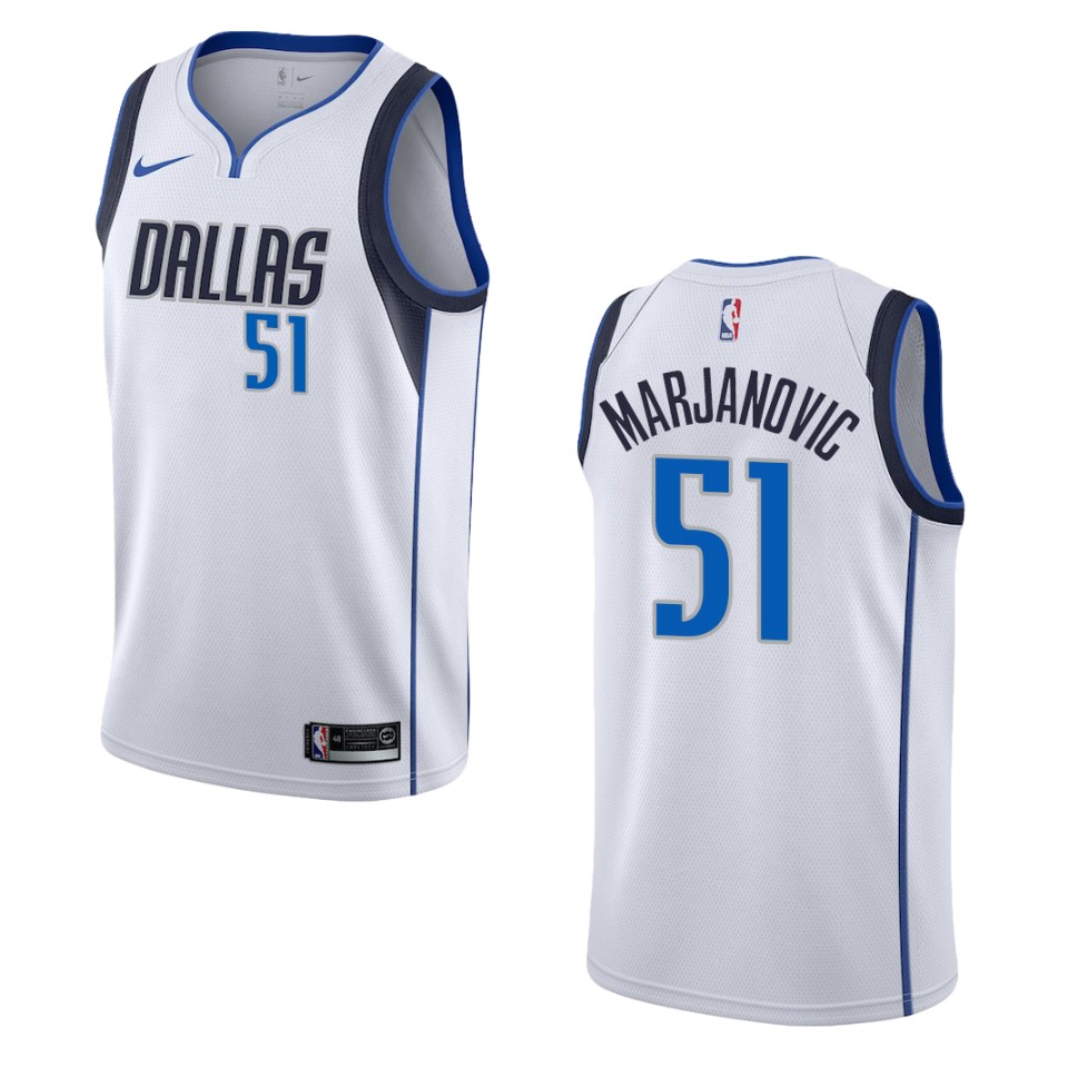 Men's Dallas Mavericks #51 Boban Marjanovic Association Swingman Jersey - White