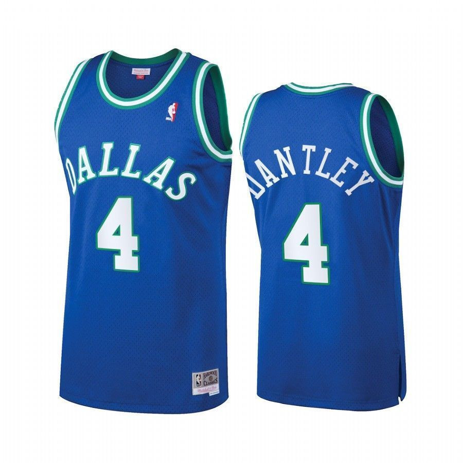 Men's Dallas Mavericks Adrian Dantley 4 Blue Heritage Classic Jersey - JS121 
