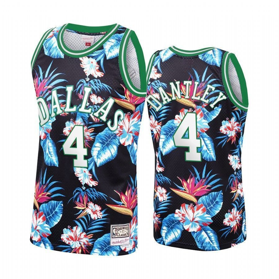 Men's Dallas Mavericks Adrian Dantley 4 Floral Fashion Jersey - JS547 