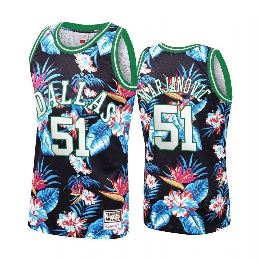Men's Dallas Mavericks Boban Marjanovic 51 Floral Fashion Jersey - JS838 