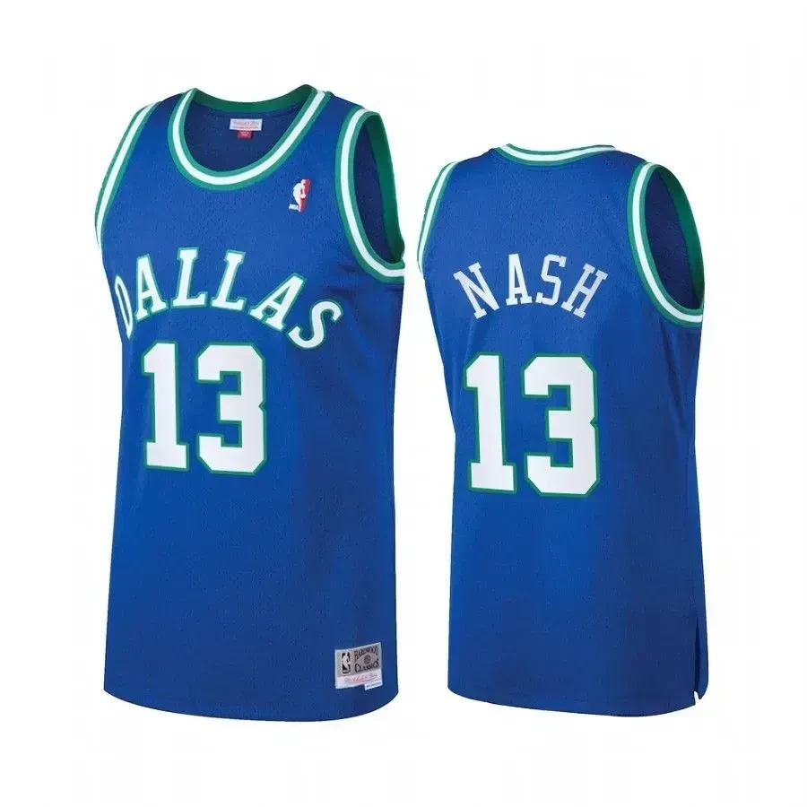 Men's Dallas Mavericks Steve Nash 13 Blue Heritage Classic Jersey - JS644 