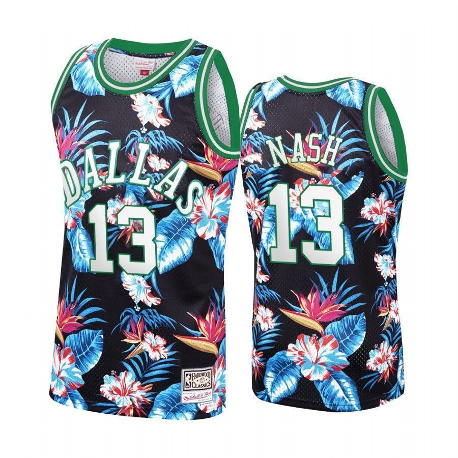 Men's Dallas Mavericks Steve Nash 13 Floral Fashion Jersey - JS320 