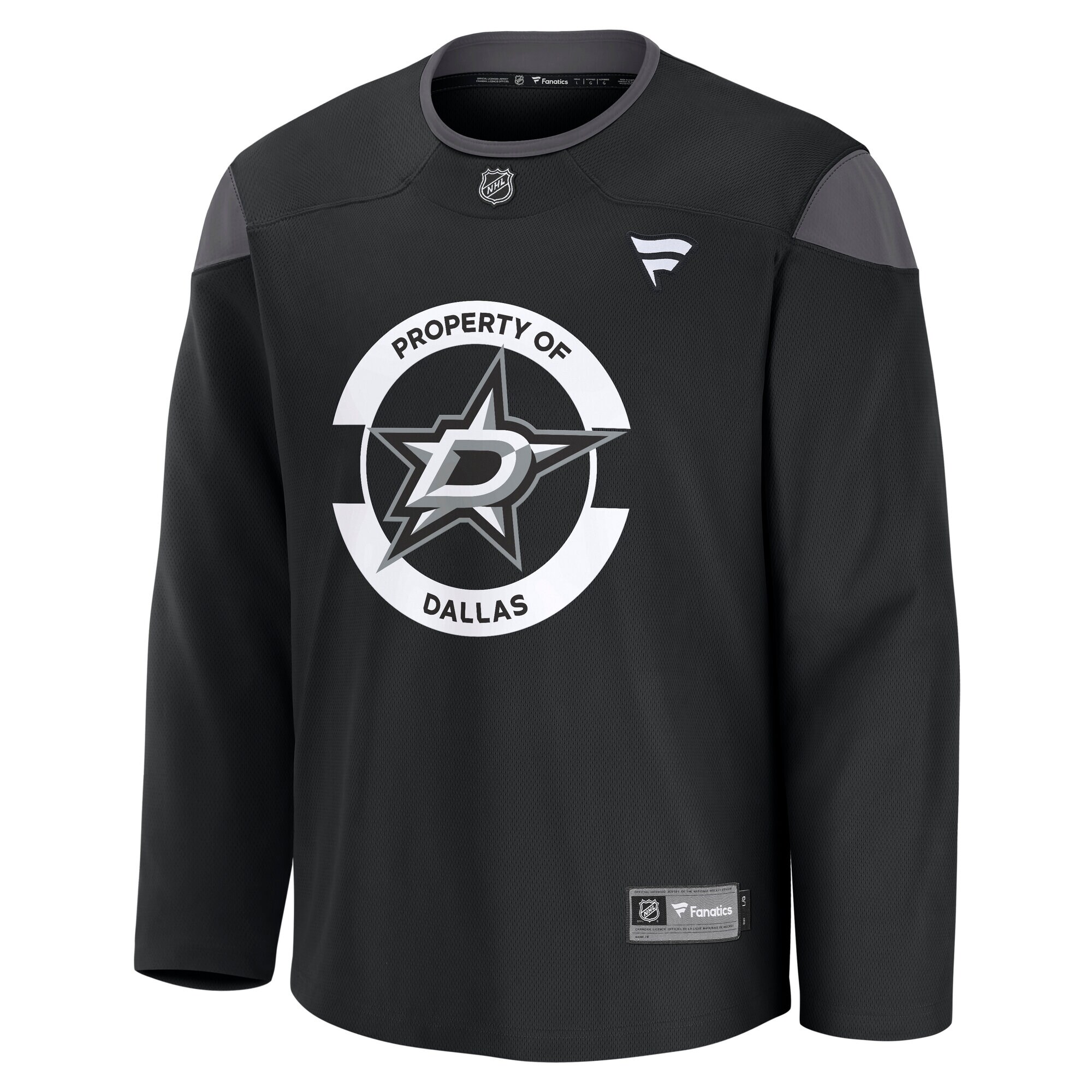 Alternative view of Men's Dallas Stars Black Home Practice Jersey - JS169 