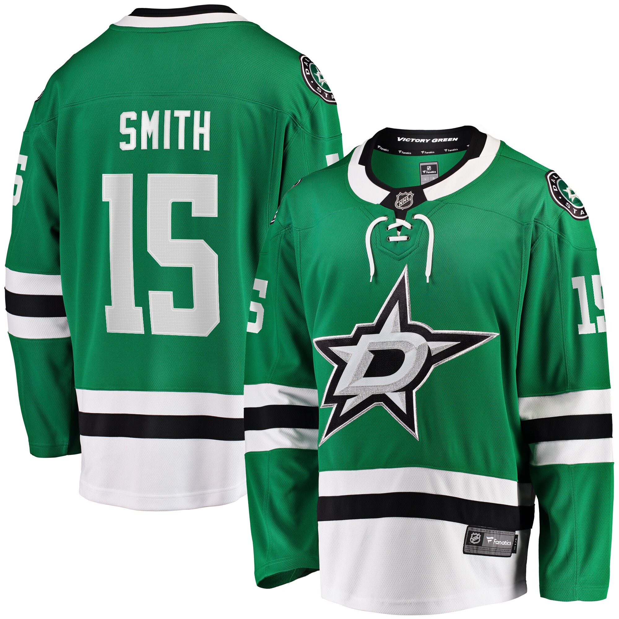 Men's Dallas Stars Craig Smith Kelly Green Home Breakaway Jersey - JS287 
