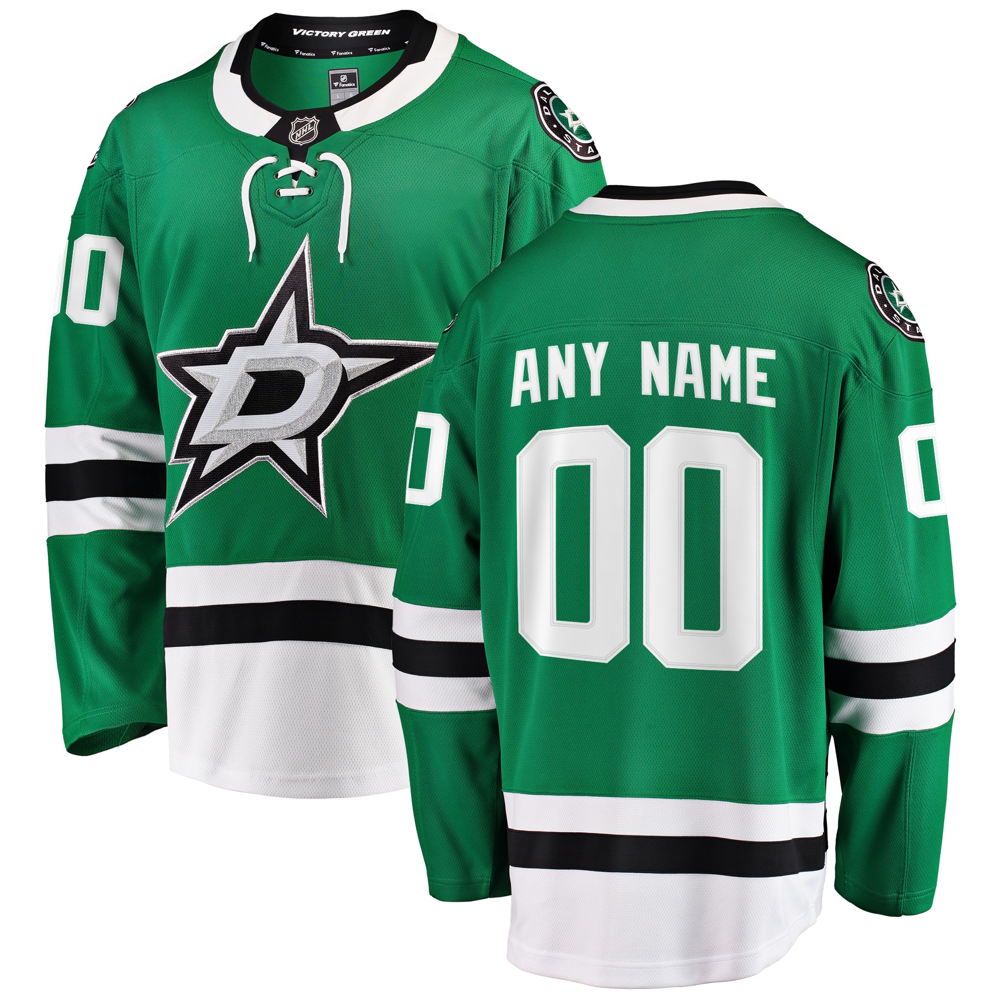 Men's Dallas Stars Green Home Breakaway Custom Jersey - JS604 