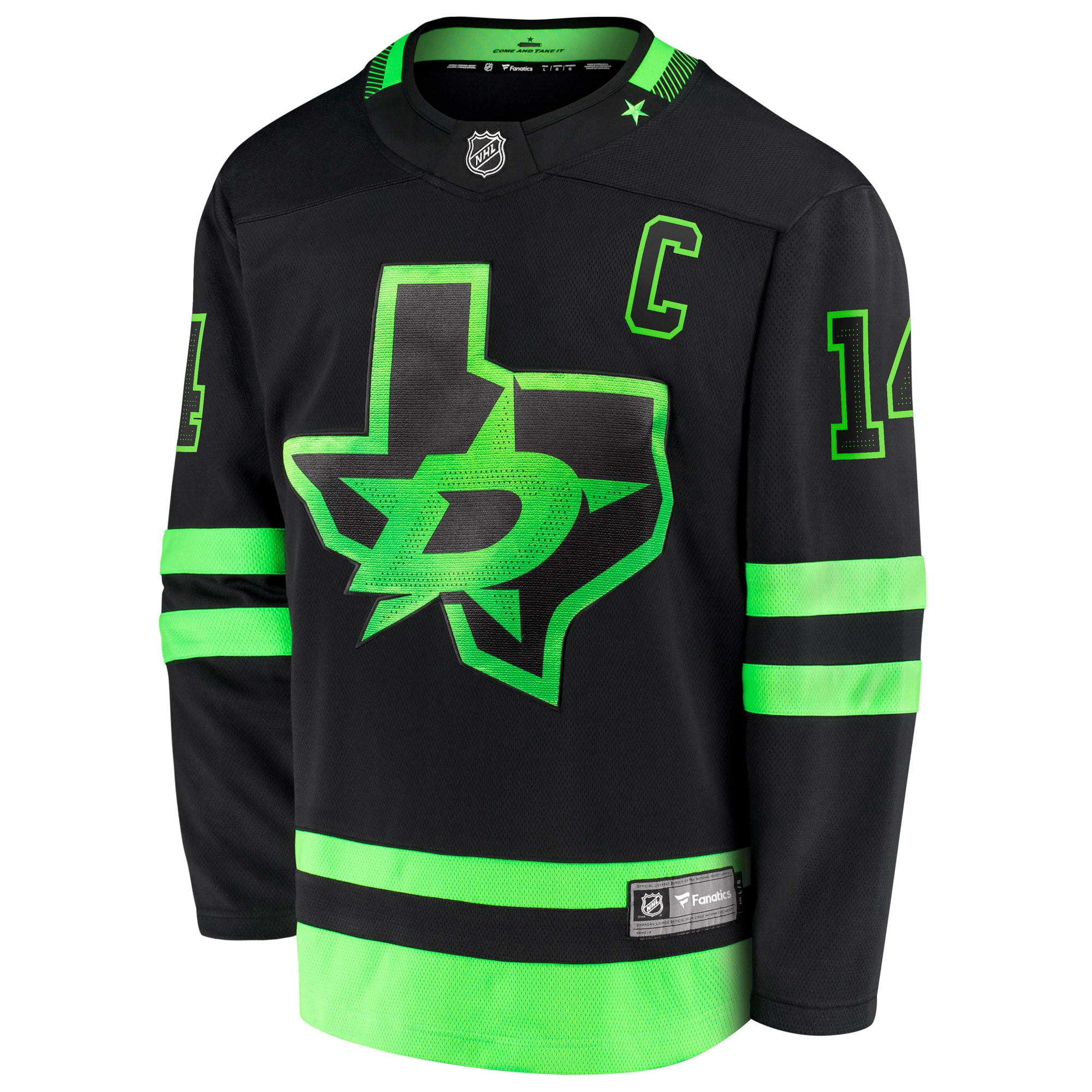 Alternative view of Men's Dallas Stars Jamie Benn Black Alternate Premier Breakaway Player Jersey - JS645 