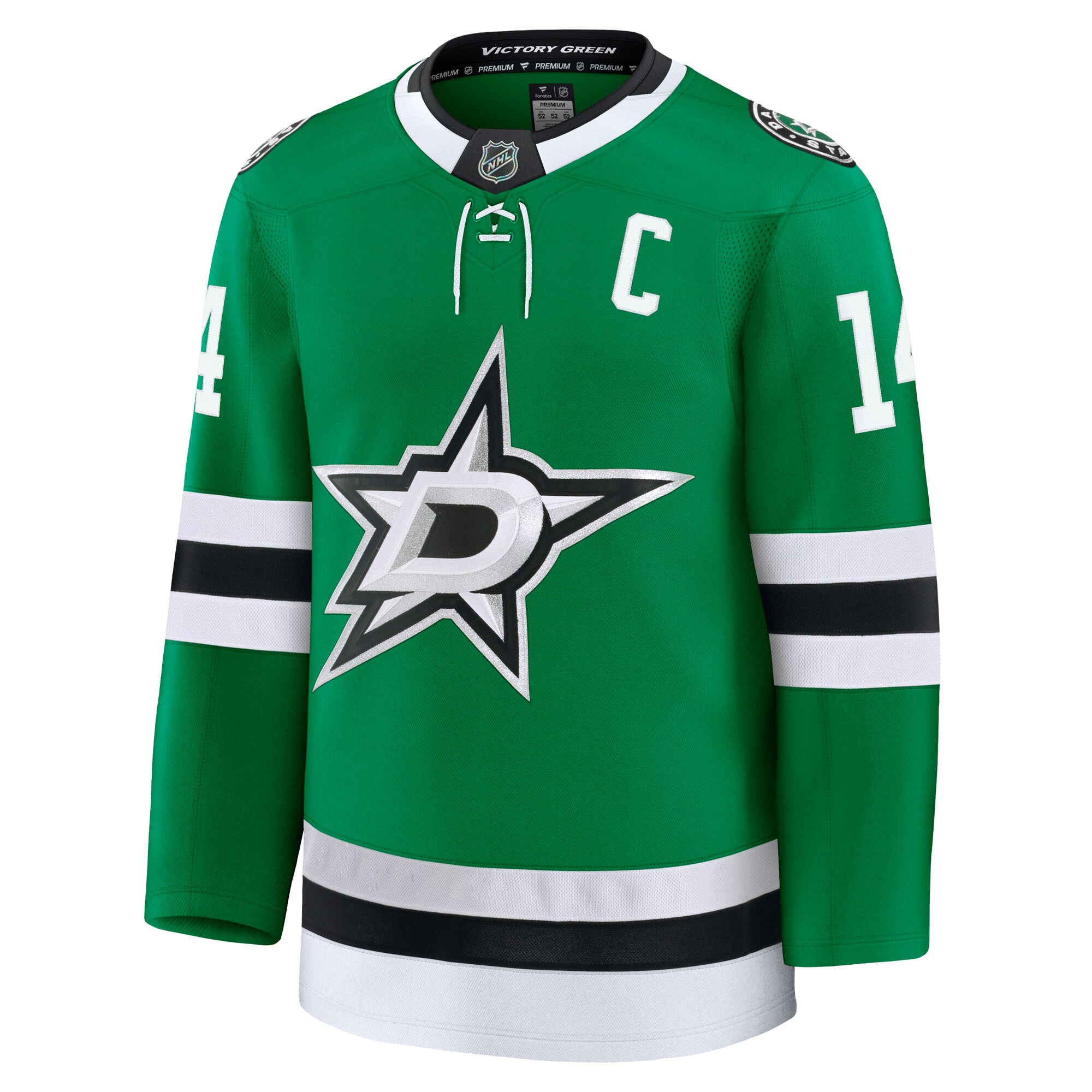 Alternative view of Men's Dallas Stars Jamie Benn Kelly Green Home Premium Jersey - JS625 