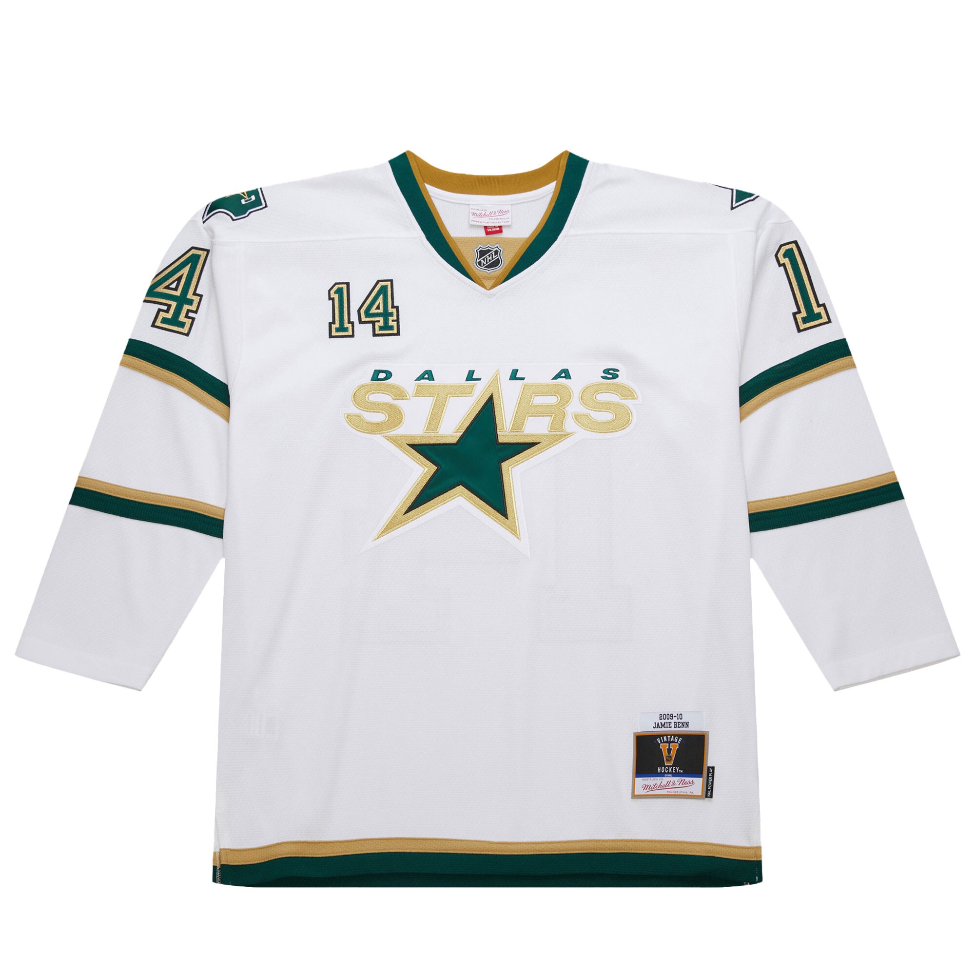 Alternative view of Men's Dallas Stars Jamie Benn White 2009-10 Power Play Jersey - JS402 
