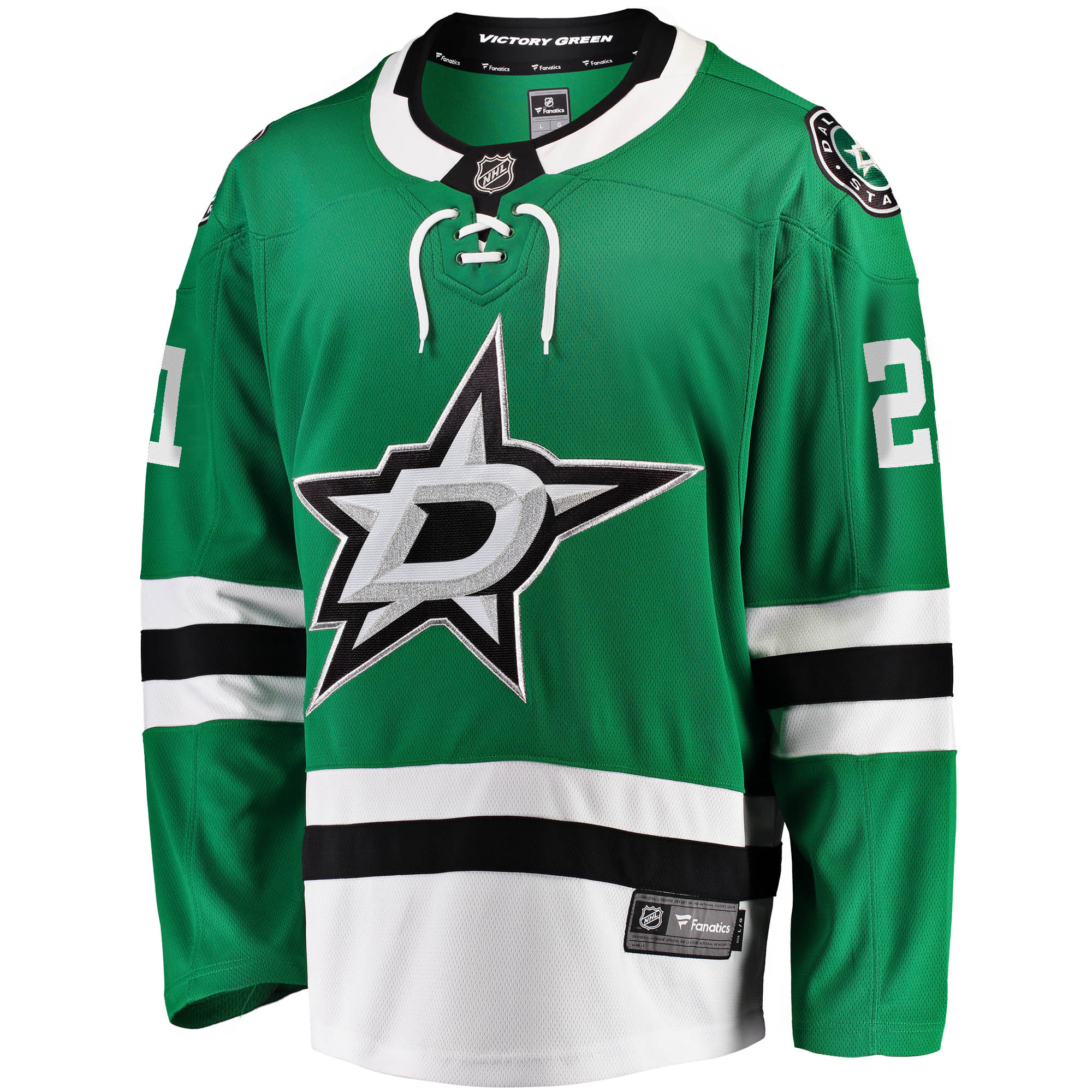 Alternative view of Men's Dallas Stars Jason Robertson Kelly Green Home Breakaway Jersey - JS934 