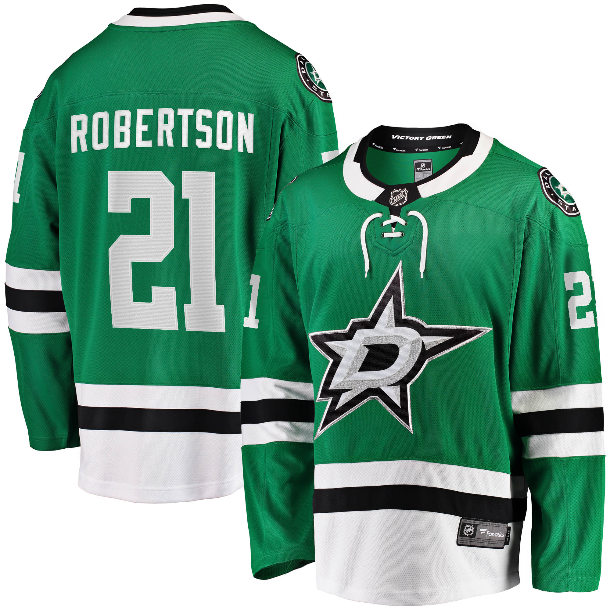Men's Dallas Stars Jason Robertson Kelly Green Home Breakaway Jersey - JS934 