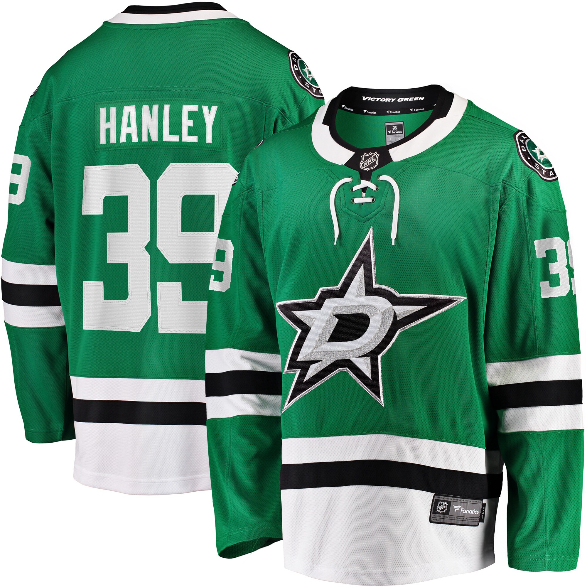 Men's Dallas Stars Joel Hanley Kelly Green Breakaway Player Jersey - JS877 