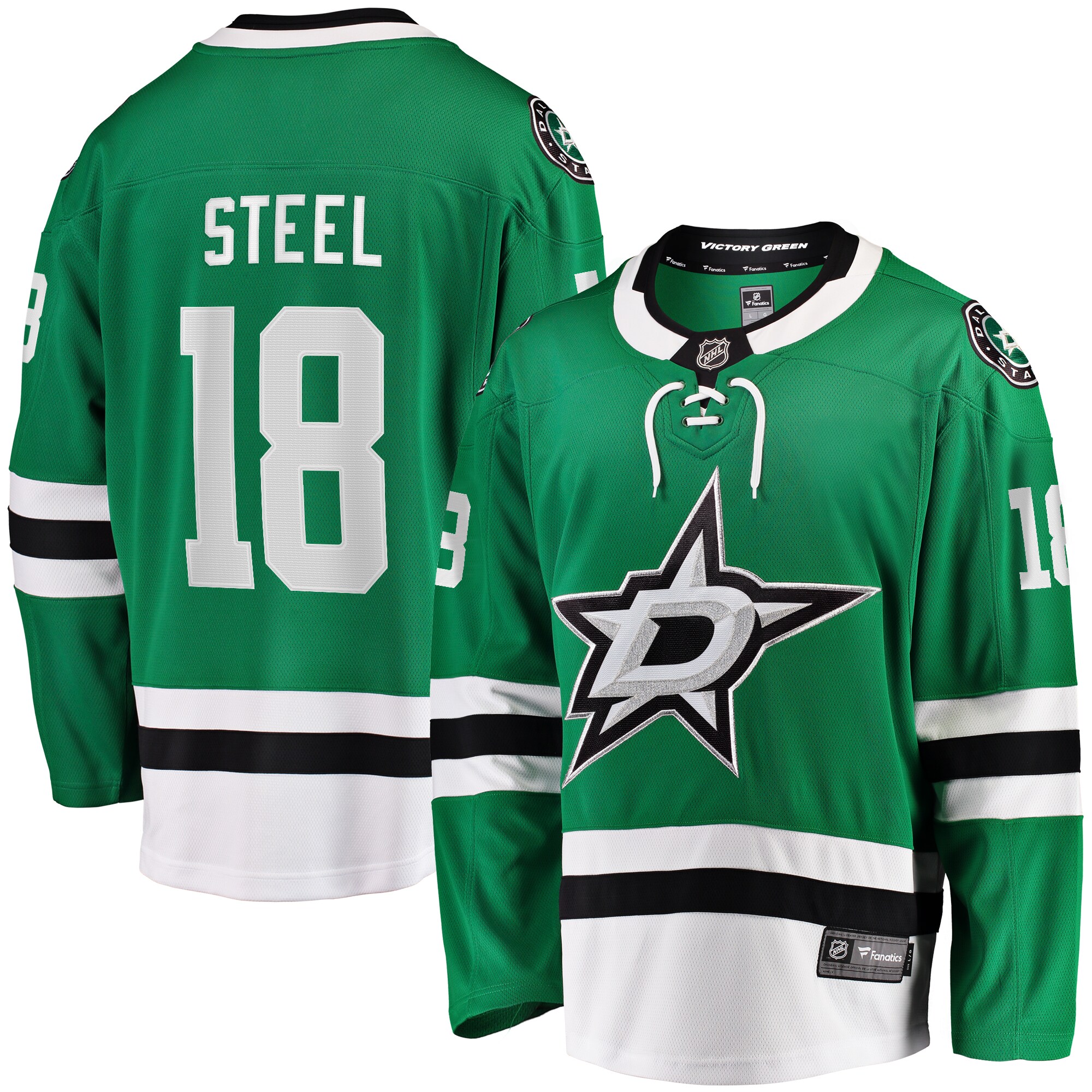 Men's Dallas Stars Sam Steel Kelly Green Home Breakaway Jersey - JS697 