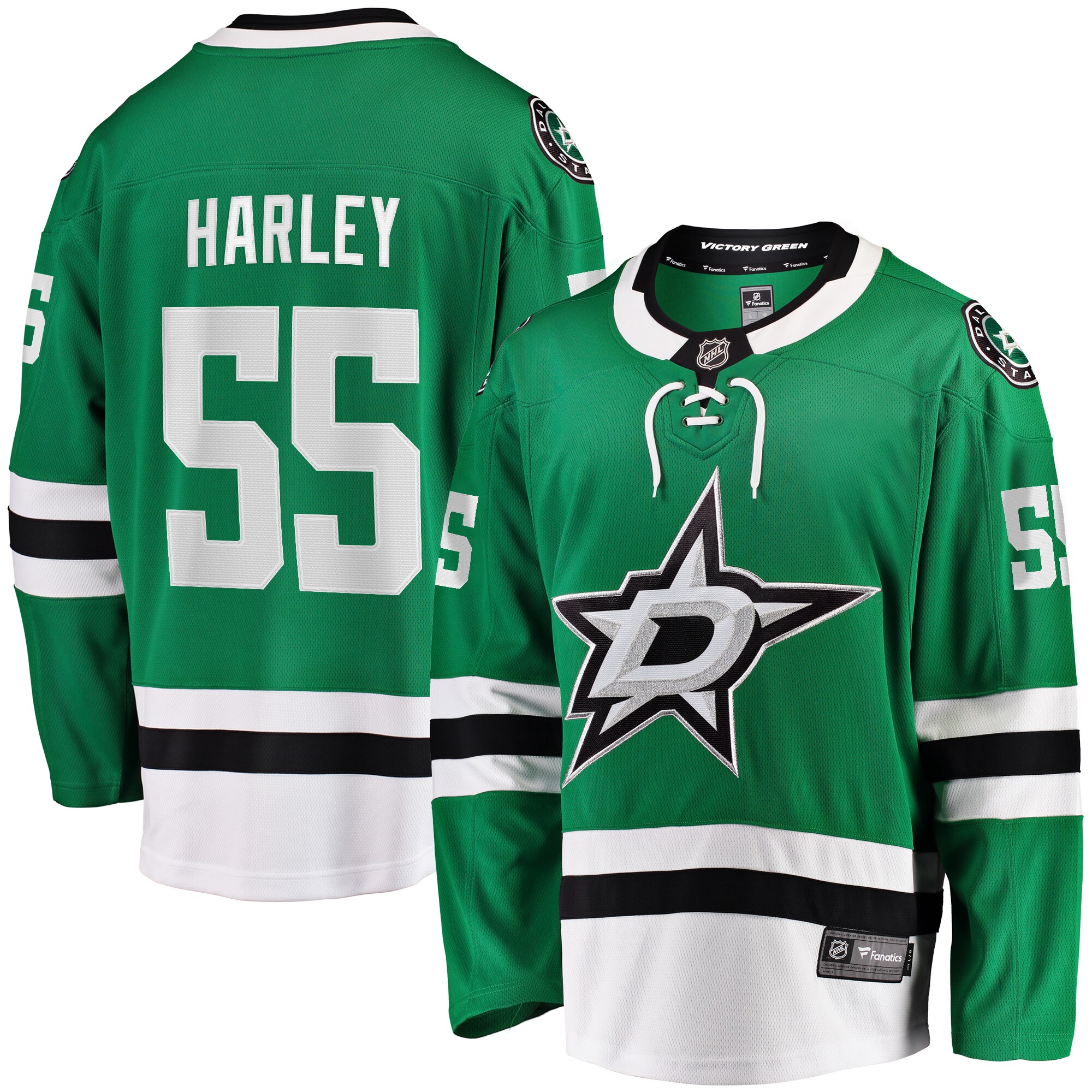 Men's Dallas Stars Thomas Harley Kelly Green Home Premier Breakaway Player Jersey - JS287 