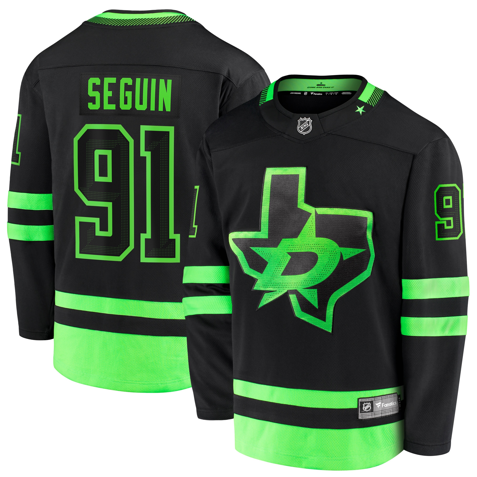 Men's Dallas Stars Tyler Seguin Black 2020/21 Alternate Premier Breakaway Player Jersey - JS389 