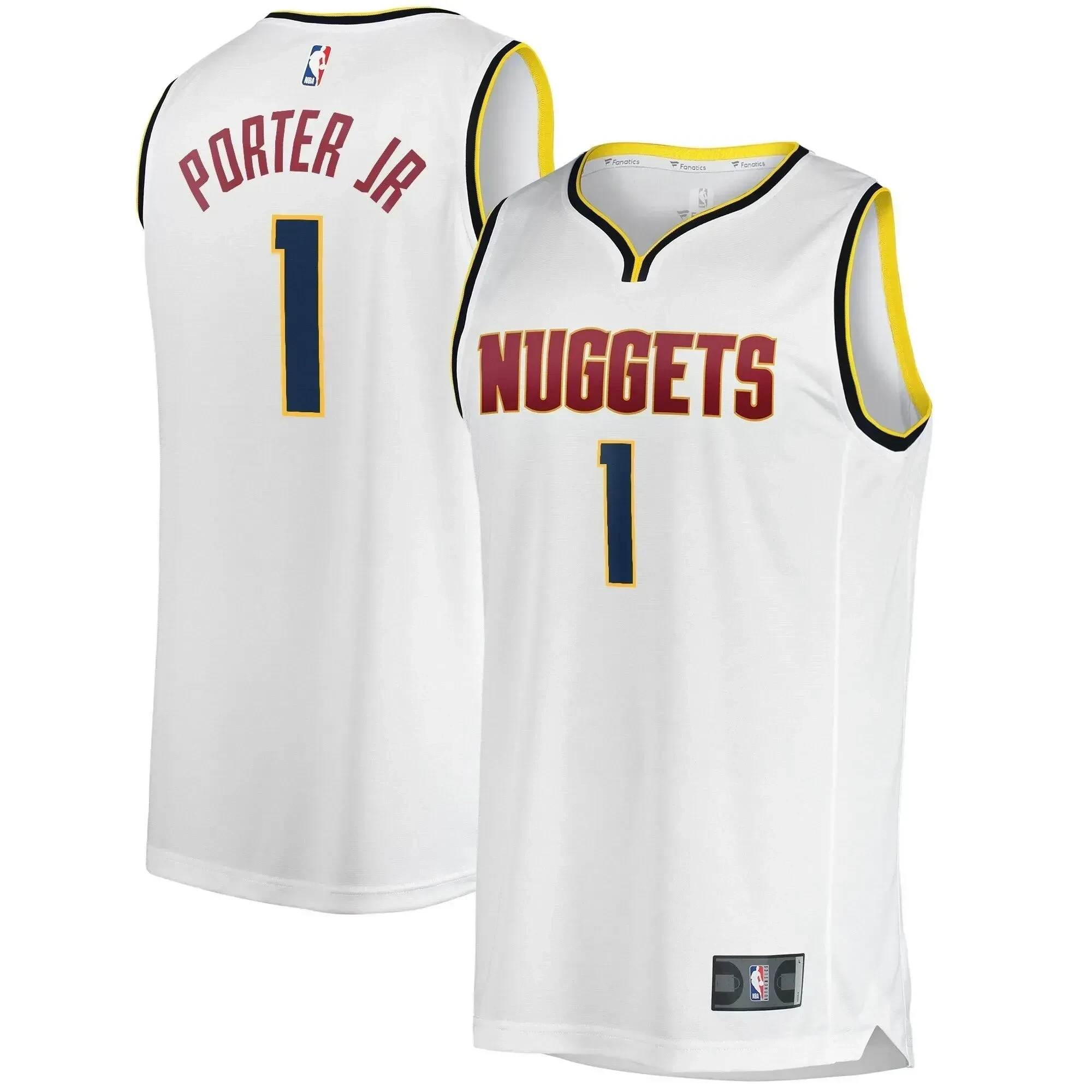 Men's Denver Nuggets 1 Michael Porter Jr. Association Swingman Jersey - Wihte - JS124 