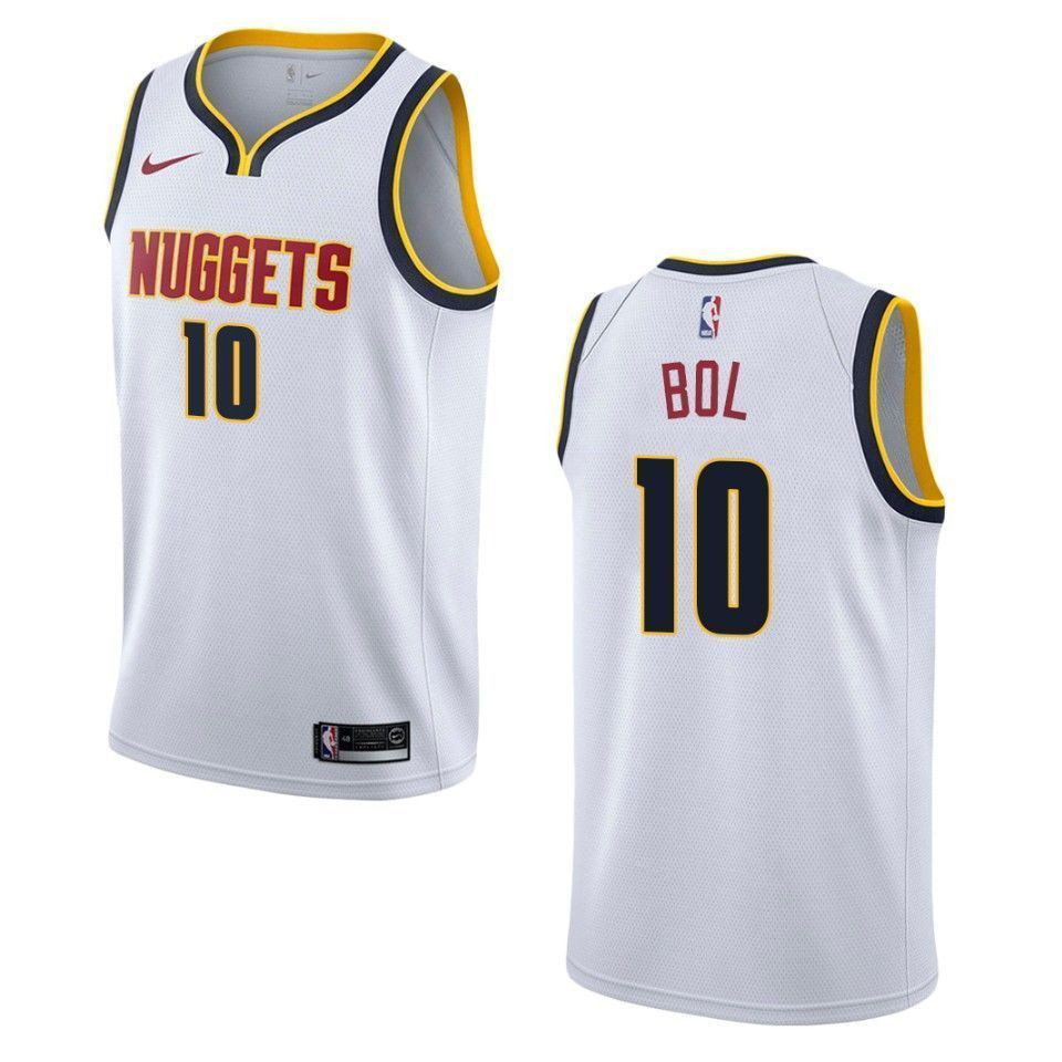Men's Denver Nuggets 10 Bol Bol Association Swingman Jersey - White - JS929 
