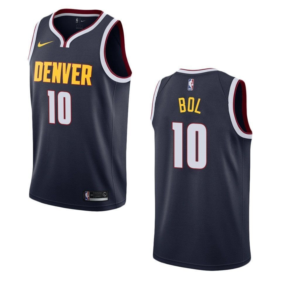 Men's Denver Nuggets 10 Bol Bol Icon Swingman Jersey - Navy - JS497 