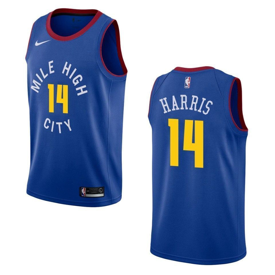 Men's Denver Nuggets 14 Gary Harris Statement Swingman Jersey - Blue - JS208 
