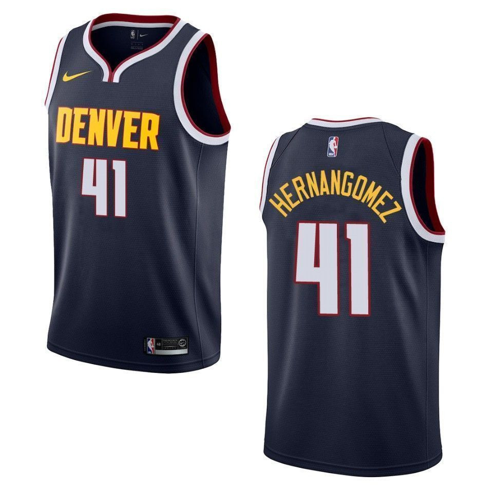 Men's Denver Nuggets 41 Juan Hernangomez Icon Swingman Jersey - Navy - JS978 