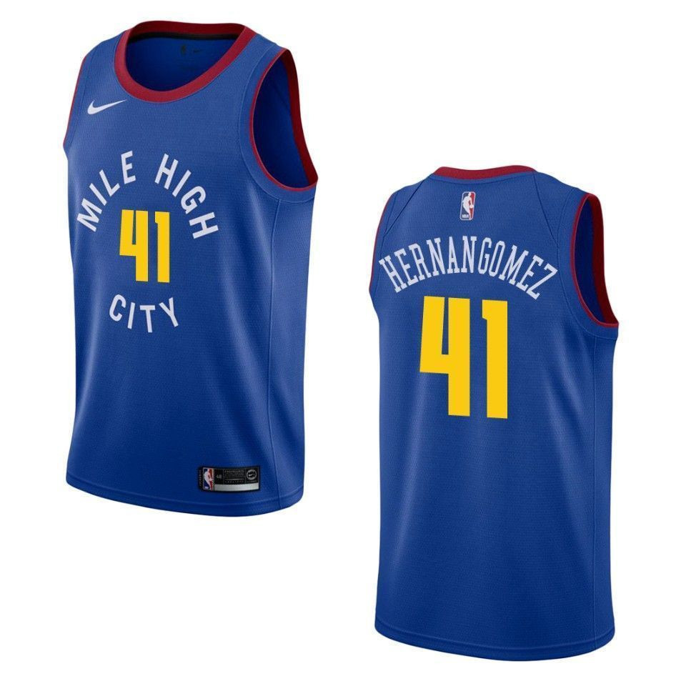 Men's Denver Nuggets 41 Juan Hernangomez Statement Swingman Jersey - Blue - JS171 
