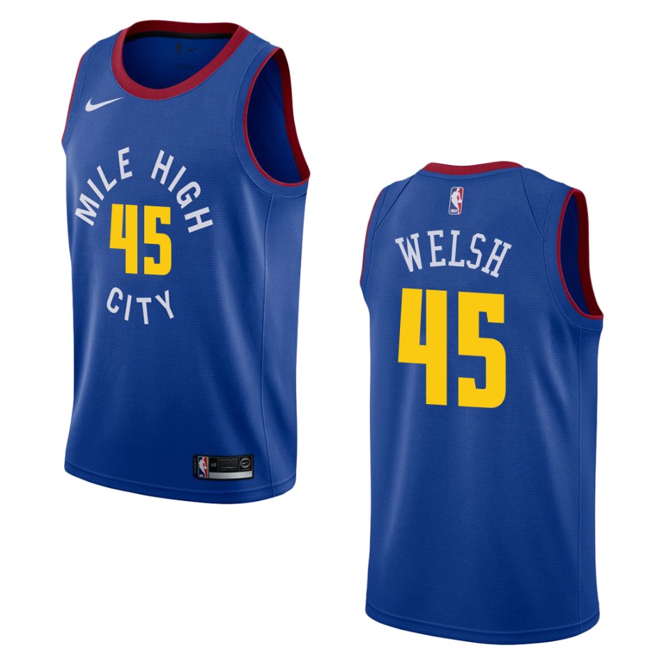 Men's Denver Nuggets #45 Thomas Welsh Statement Swingman Jersey - Blue