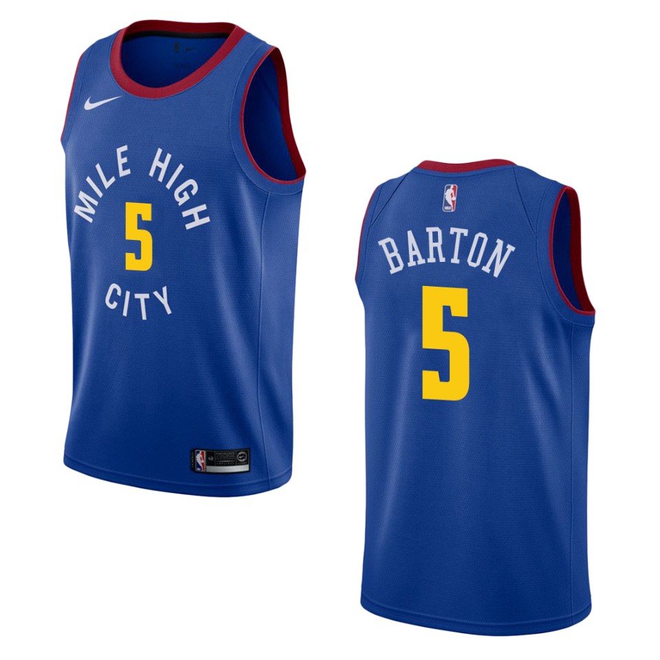 Men's Denver Nuggets #5 Will Barton Statement Swingman Jersey - Blue