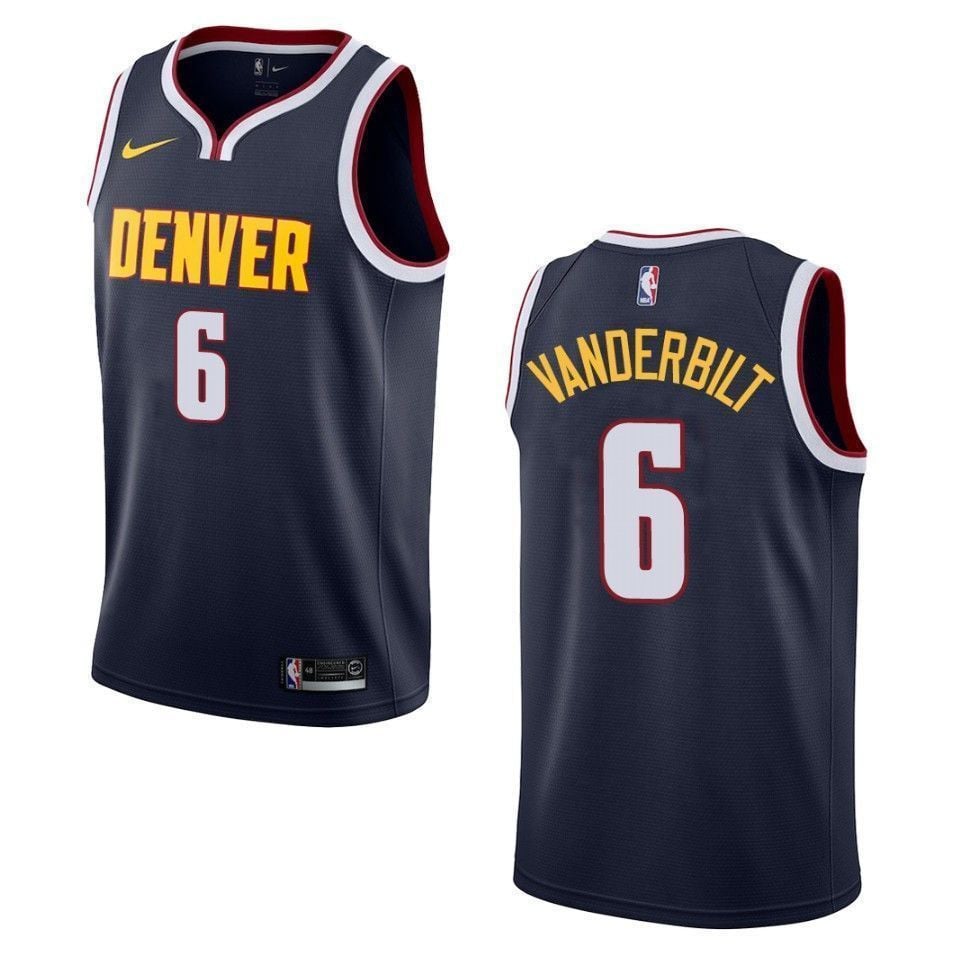 Men's Denver Nuggets 6 Jarred Vanderbilt Icon Swingman Jersey - Navy - JS966 