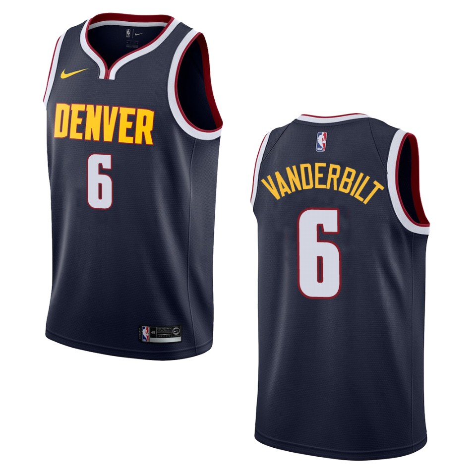 Men's Denver Nuggets #6 Jarred Vanderbilt Icon Swingman Jersey - Navy