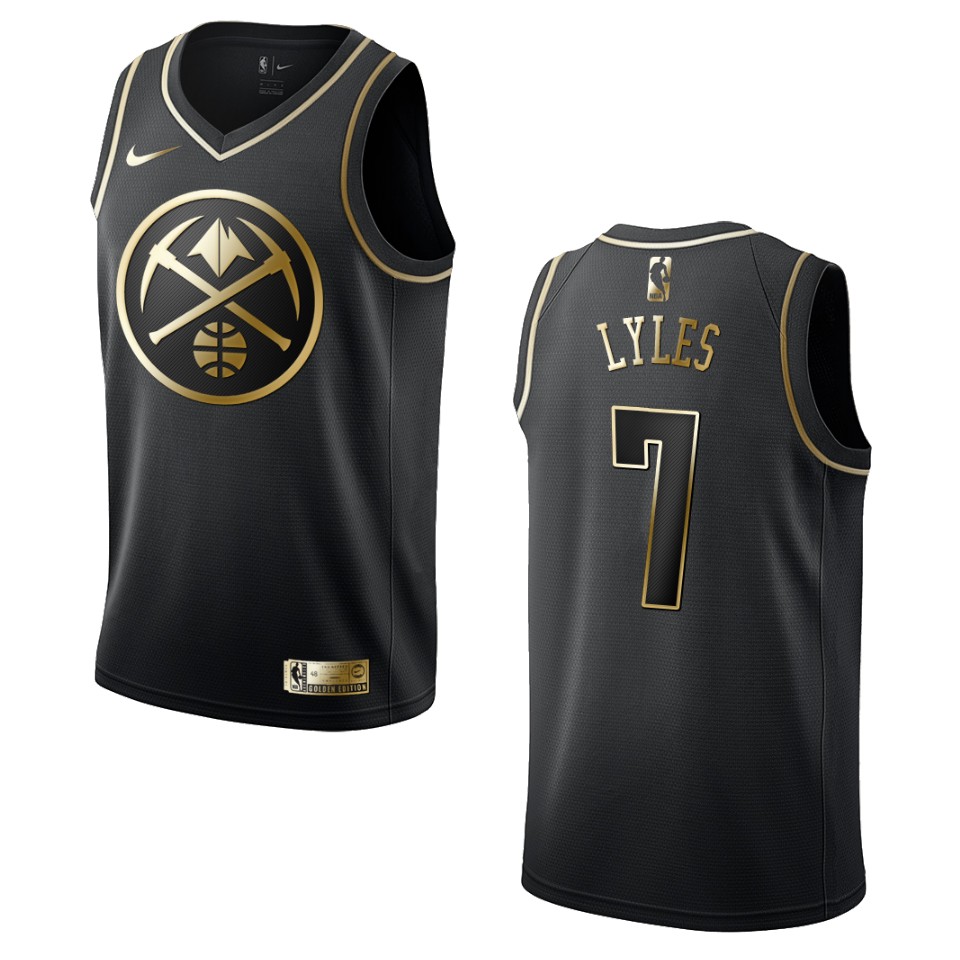 Men’s Denver Nuggets #7 Trey Lyles Golden Edition Jersey – Black