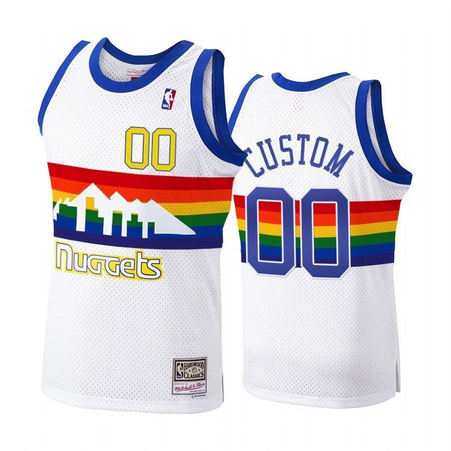 Men's Denver Nuggets Custom 00 Hardwood Classics 1991-92 Jersey - JS852 