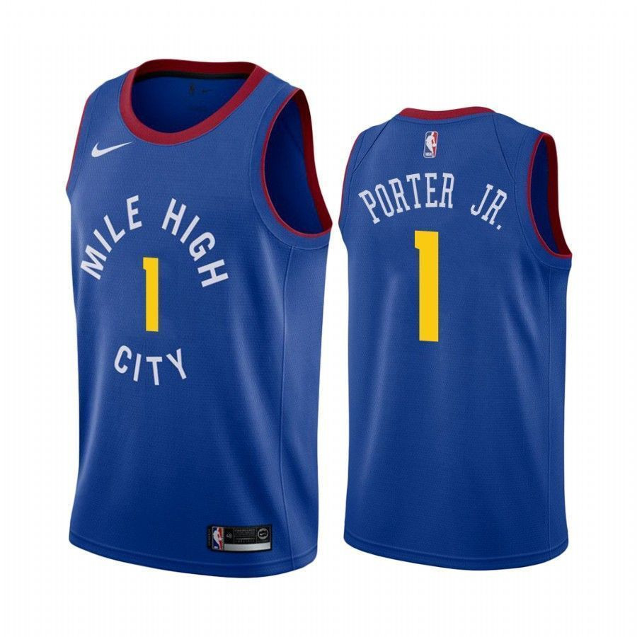 Men's Denver Nuggets Michael Porter Jr. 1 Statet Jersey - JS493 