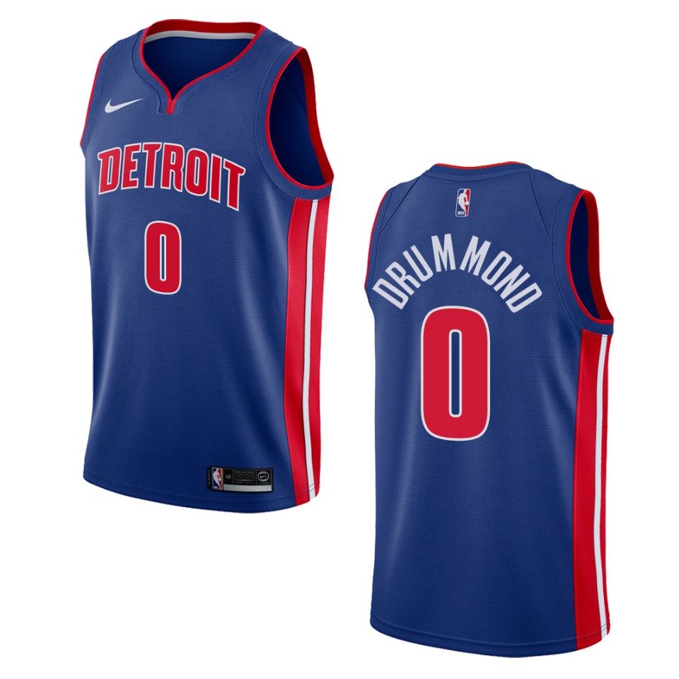Men's Detroit Pistons #0 Andre Drummond Icon Swingman Jersey - Blue