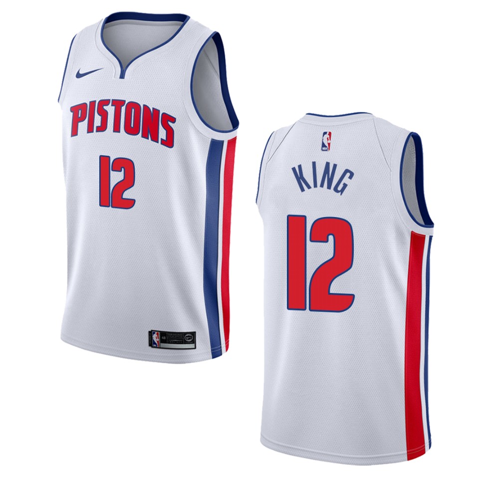 Men's Detroit Pistons #12 Louis King Association Swingman Jersey - White