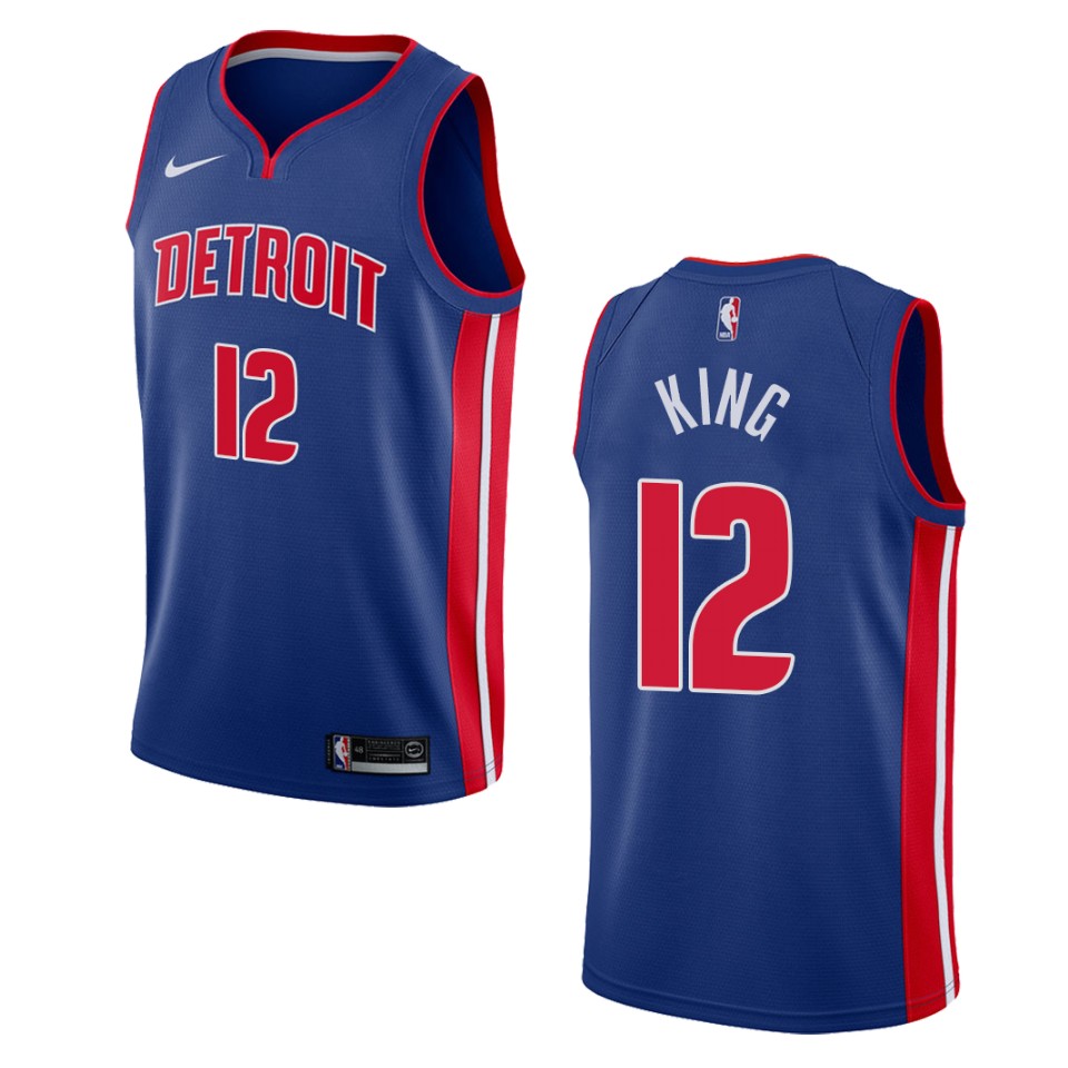 Men's Detroit Pistons #12 Louis King Icon Swingman Jersey - Blue